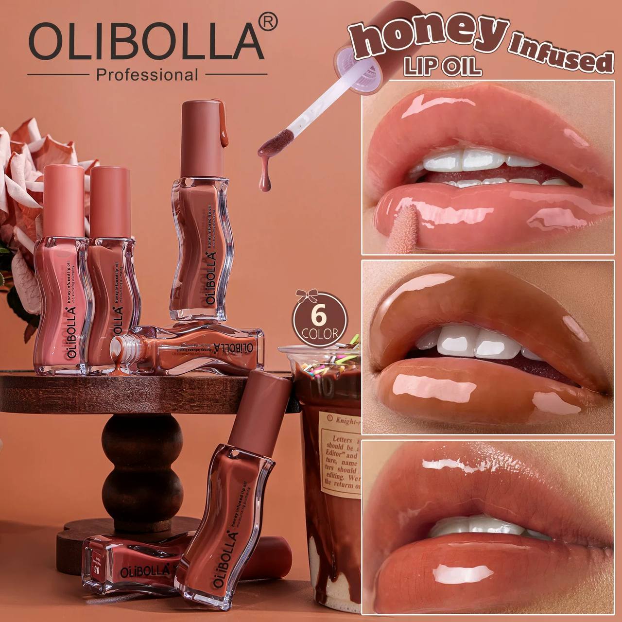 لیپ گلاس دوپ گیسو برند Olibolla